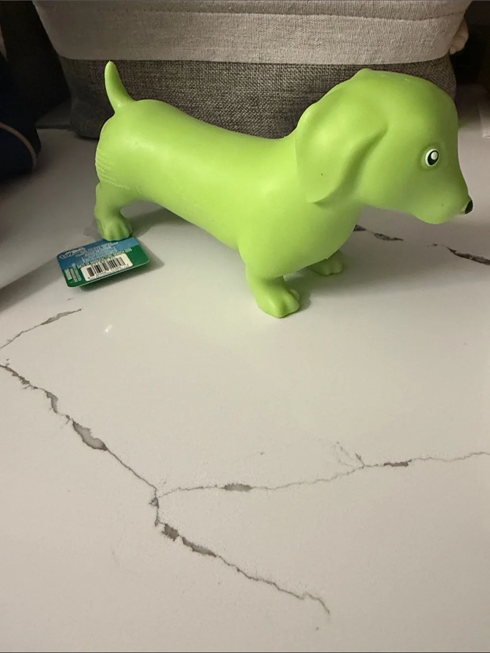 Squeeze Bright Lime Green Dachshund Chew Toy
